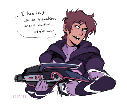a while ago there was a suggestion for more Keith with the galra eyes and one for protecting Lance, combined the two and here it is B) (I feel like their dynamic can go from serious to soft to flirty in the span of 5 minutes and they just roll with that)