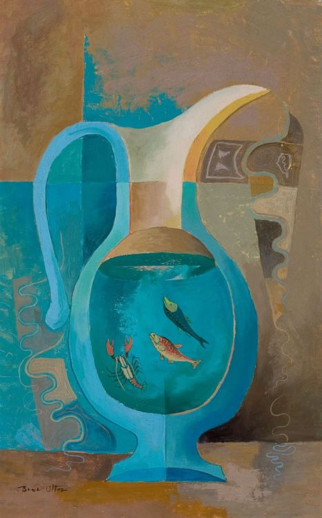 Bror Utter (American, 1913-1983)Pitcher, Fish and Lobster, 1950