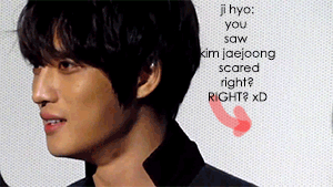 jihyossi:  childish ji hyo ( ft. scaredy-cat kim jaejoong. )