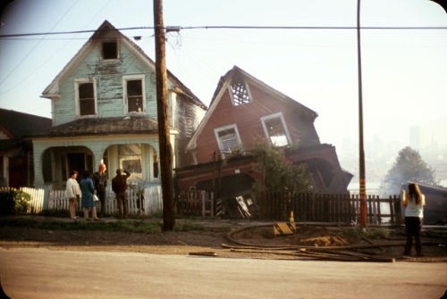 Burnt houses, 1000 block West 7th Avenue, Wednesday 14 July 1971The Fairview Slopes area used to be 