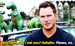 iamnevertheone: chris pratt + jurassic world press tour