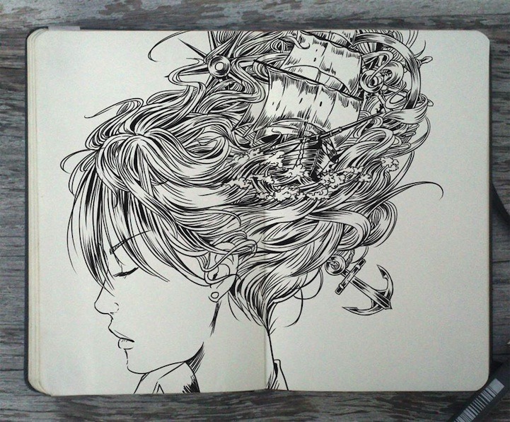 mymodernmet:  Using just pencil and pen, 20-year-old artist Gabriel Picolo draws