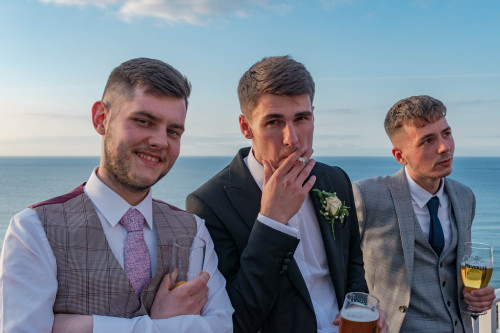 Tommy, Brune and Jake at the wedding (July 2021)