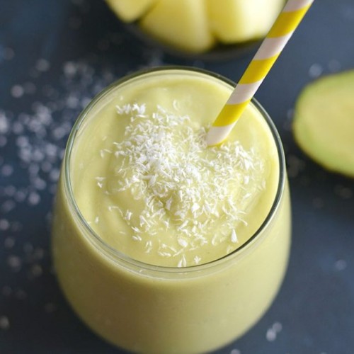 This Piña Colada Avocado Smoothie is a great way to start the day! Packed with fiber, Vitamin C and 