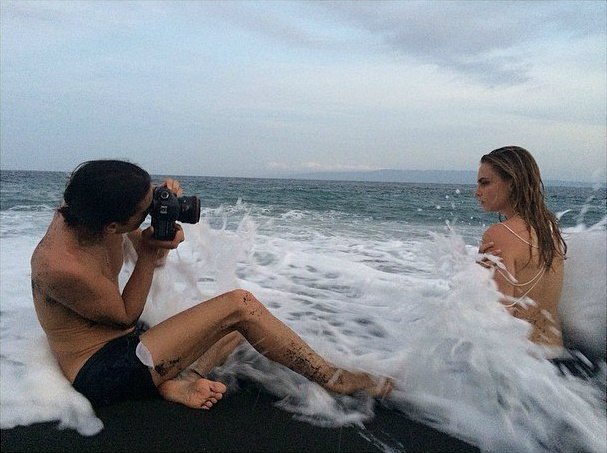 cara-made-me-do-it:  Cara Delevingne on set of an unknown photoshoot in Bali, Indonesia