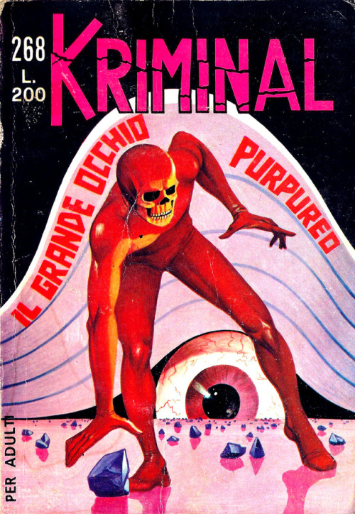 Luigi Corteggi cover, &rsquo; Il Grande Occhio Purpureo&rsquo;,  'Kriminal&rsquo; #268, August 20, 1