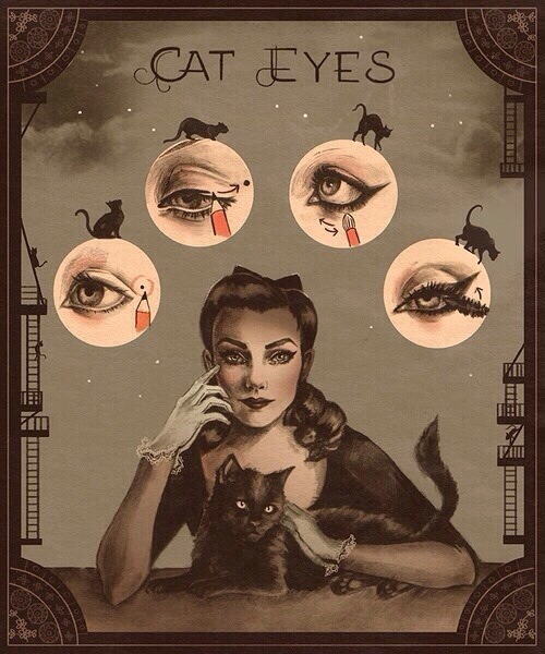 lucyvivaudou:  Cat Eyes  *** Get ready for the Black Cat Ball&hellip;