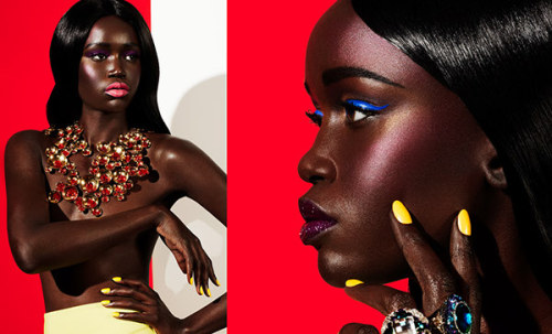 sidibeauty:  devoutfashion:  Photographer: Joshua Pestka Model: Akuol de Mabior Stylist: Aubrey Closson Mua: Romero Jennings Hair : Joseph DiMaggio   Sidi Beauty 