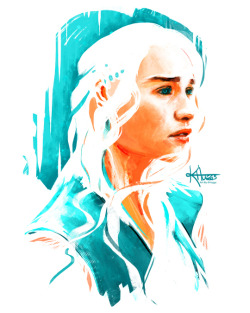 art-by-khuggs: Khaleesi  | Art-By-KHuggsIt’s been a crazy crazy week and now I’m finally starting my taxes… (but it’s okay because I have the GoT soundtrack to get me through) Hope you’re all having a great weekend! Holy crap this is amazing