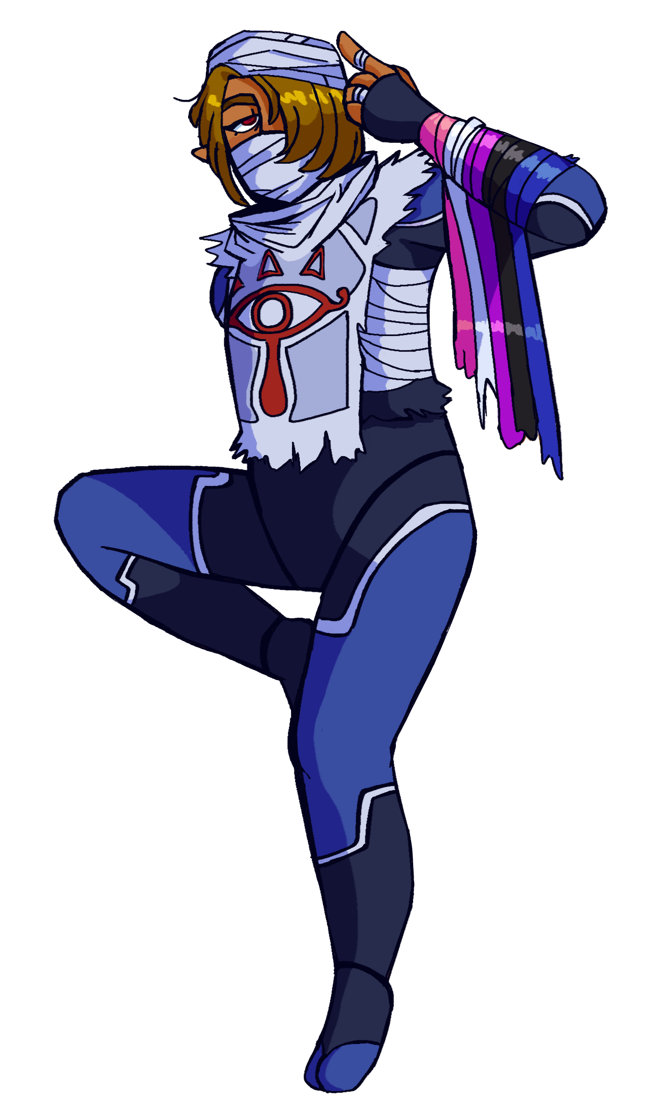 6/19/2023 genderfluid sheik drawing for pride >:)