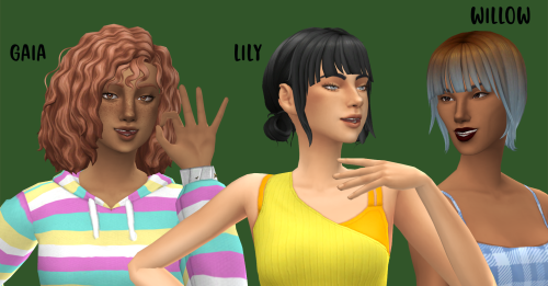 witheringscreations:Kamiiri Hairs Recolored in AMPified40 add-on swatches in omicient’s A Moot Point