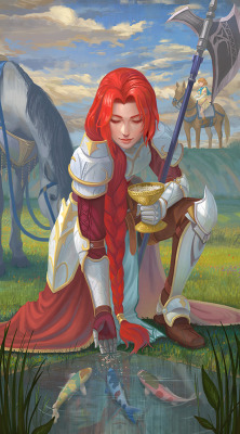 yagaminoue:  Another painting of one of my favorite Fire Emblem units! This one was  for a Fire Emblem tarot project, which you can see more of here: https://twitter.com/fecompendium?lang=en The Queen of Cups is  described as a woman who is loving and