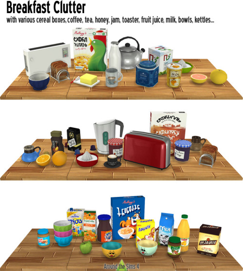 Around the Sims 4 | Breakfast Clutter
Because I think breakfast related clutter is my absolute favorite kitchen clutter, I’ve remade all the objects I had made for Sims 3, from various sets: Breakfast at my Sims, Good Morning, also some grocery...