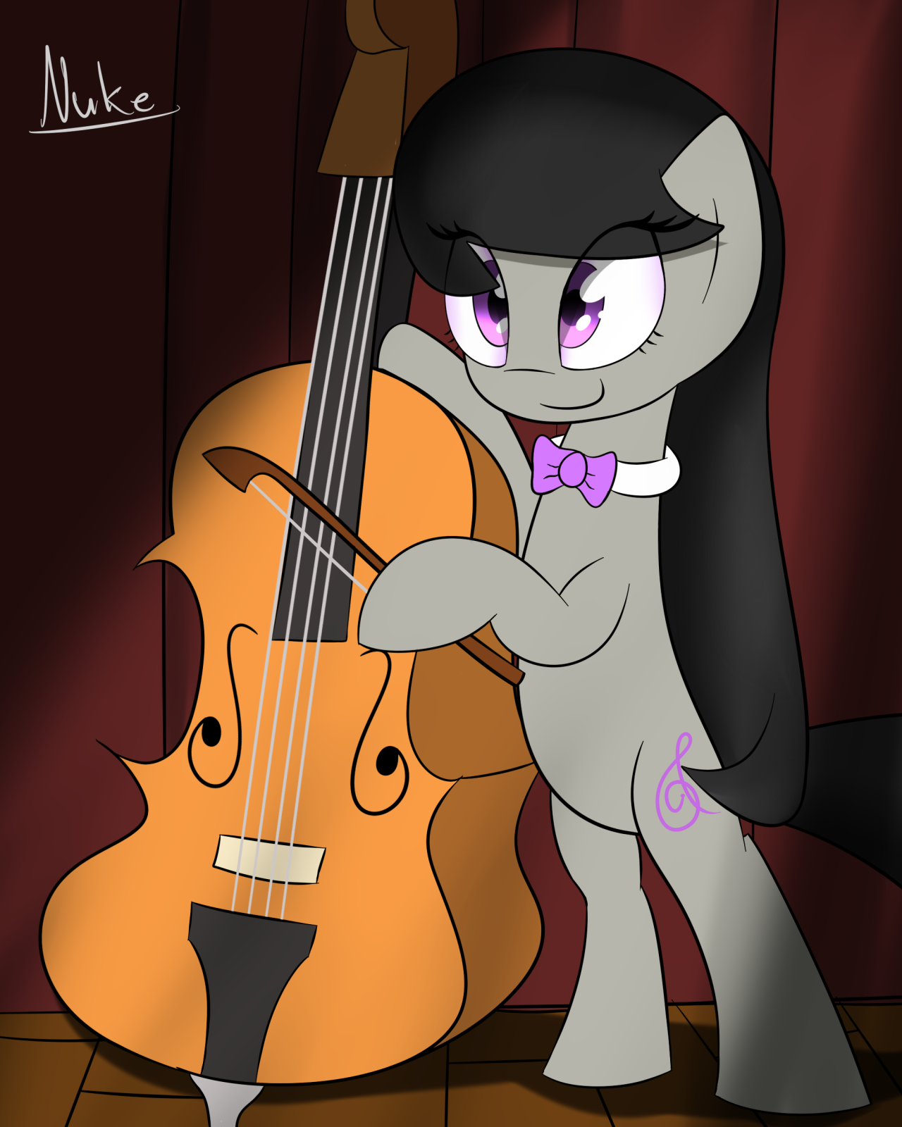 nukesartwork:  Here’s Tavi on stage right before/after/in a performance. I drew