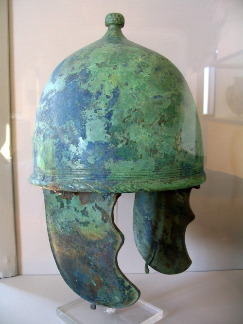 Etruscan military equipment. Shown in the first photo are artefacts from Tomb of 1935, Santa Giulian