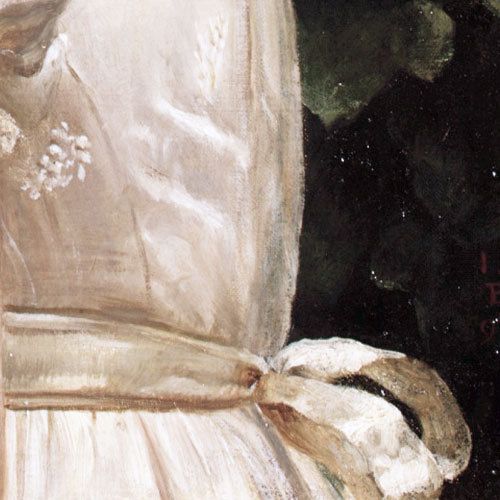 caravaggibro:Poynter, Edward J. Pea Blossoms. Detail. 1890. Oil on canvas. Private Collection, n.p.