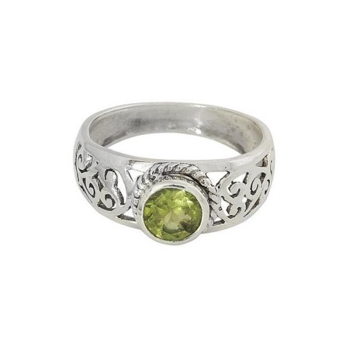 NOVICA Peridot and Sterling Silver Indian Ring with Paisley Design ❤ liked on Polyvore (see more gre