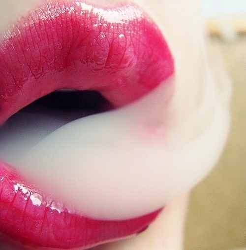 Lips smoking weed