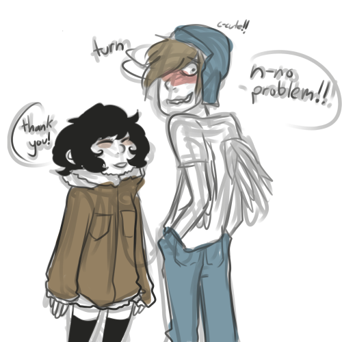 giantgarbagecan:travis tries to a real smooth cool guy and give erin his jacket but forgot he’s actu