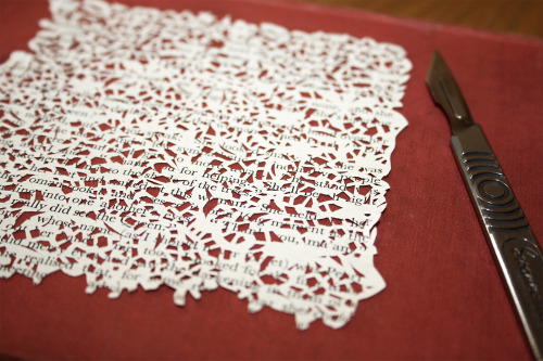 Hand cut paper lace