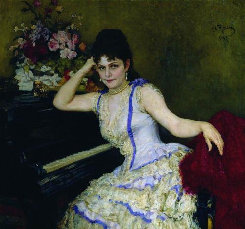 treselegant:Portrait of pianist and professor of Saint-Petersburg Conservatory Sophie Menter (1887)b