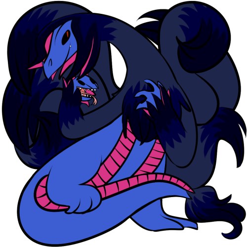 thatsamolez: I won the snake in a giveaway! The dragon is a character I’ve had for awhile. the