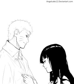 angelcake12:  Late night Naruto and Hinata sketch. 