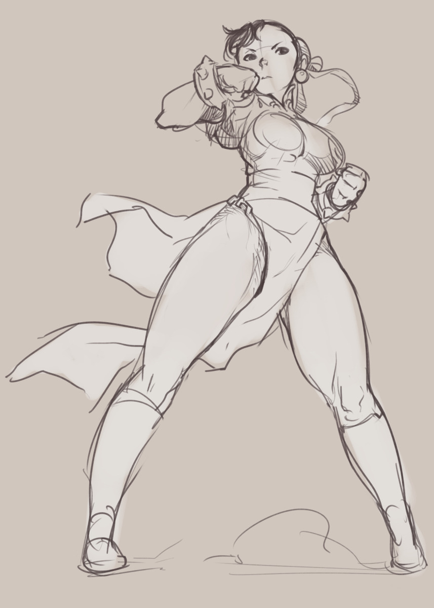 norasuko-safe: More Street Fighter girls sketches. Also the sketching process for