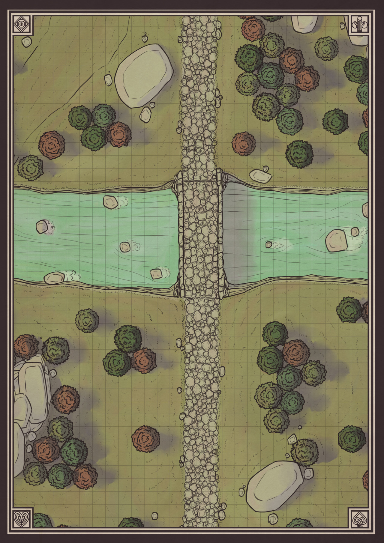 crossheadstudios:  Three excerpts from my forest battlemap project.  The first one