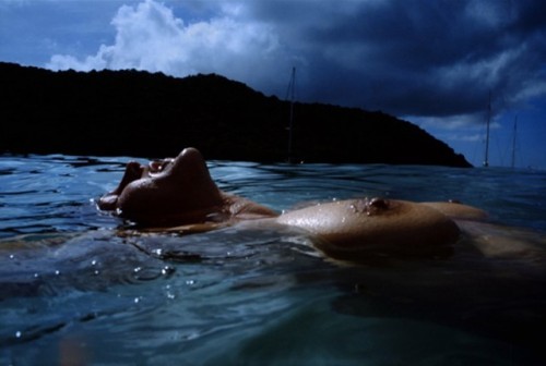 endthymes:  nan goldin, valerie floating in the sea, mayreaux Island. 2002