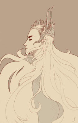 courtingbruises:  Small sketch of Thranduil.