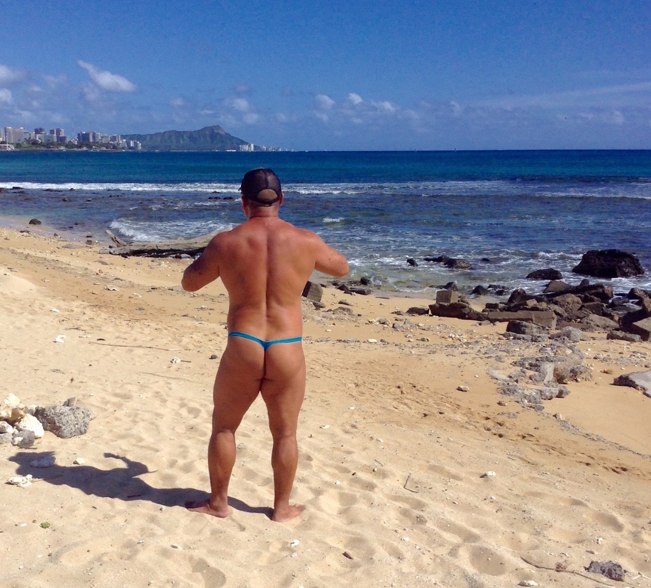 smoothmuscledad808:  Tanning to get back my thong tan line on a beautiful afternoon