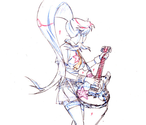 artbooksnat:  Tengen Toppa Gurren Lagann (天元突破グレンラガン) Yoko Littner rocking out in fluid key frames i