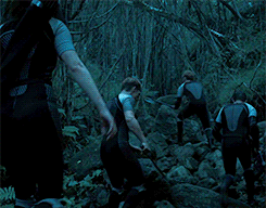 youarejustdelightful:  did anyone even see that Finnick trips and falls in this scene 