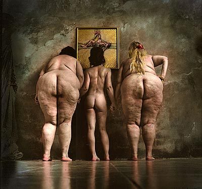 theartofobesity:In the Fine Art Gallery (2001) by Czech artist and photographer Jan Saudek