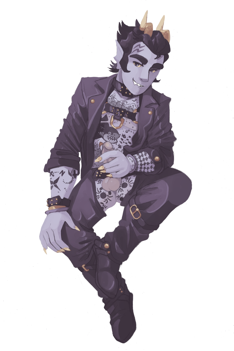 naughtypelli:   Cronus + cum and tatt variants, as a super awesome fucking commission