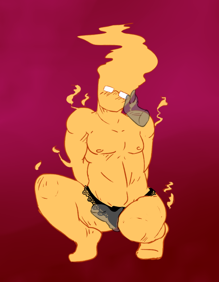 dongs-and-such:  Some more Grillby in undies + various kinks edition B)