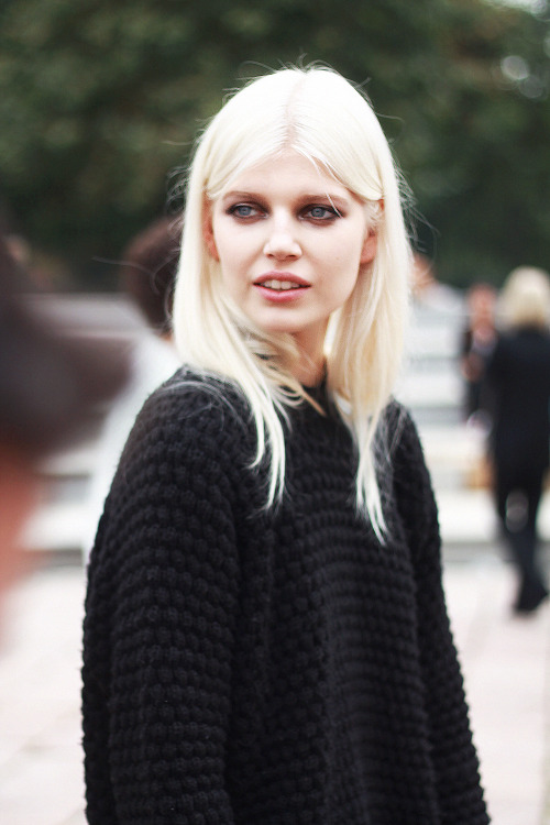 Ola Rudnicka after Roberto Cavalli / MFW ss15 street style / shot by Valentina Botta