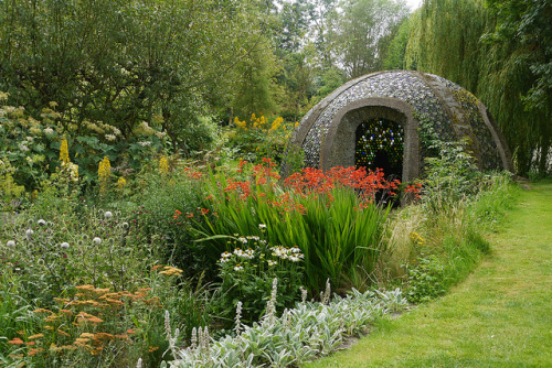 oakapples:The fernery at Westonbury Mill Water Gardens, Herefordshire- made from recycled wine bottl