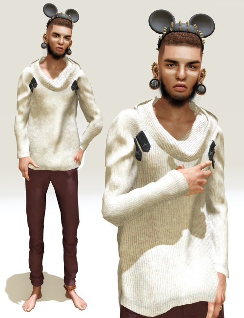 His Lotd. Hair: (Razor Sharp) High Nappy Skin Fade Ears: (Mandala) Stretched Ears Omimi Shirt: (Rons