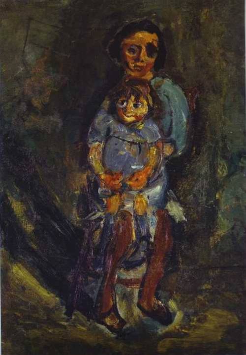 chaim-soutine: Mother and Child, 1942, Chaim SoutineMedium: oil,canvas