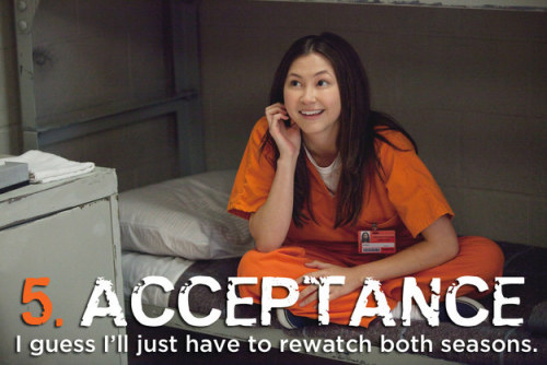 ponies-n-stuff:  The 5 Emotional Stages of Finishing “Orange is the New Black” via Buzzfeed 