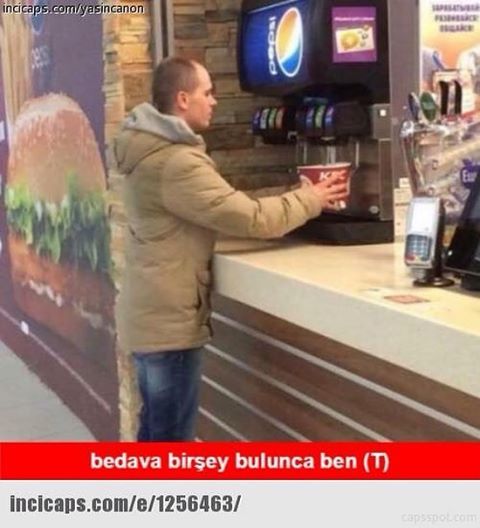 bedava birşey bulunca ben