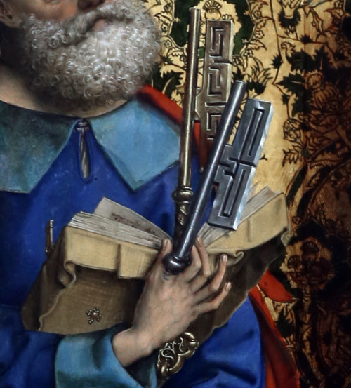 Master of the Saint Bartholomew Altarpiece - St. Peter (c. 1500). Detail.