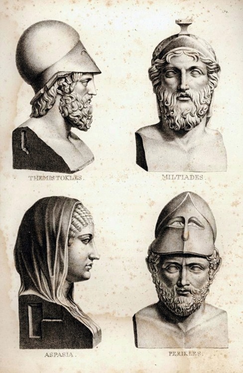 hadrian6:Busts of Themistocles - Miltiades - Aspasia and Pericles. 1823.Johann Jakob Horner. German 