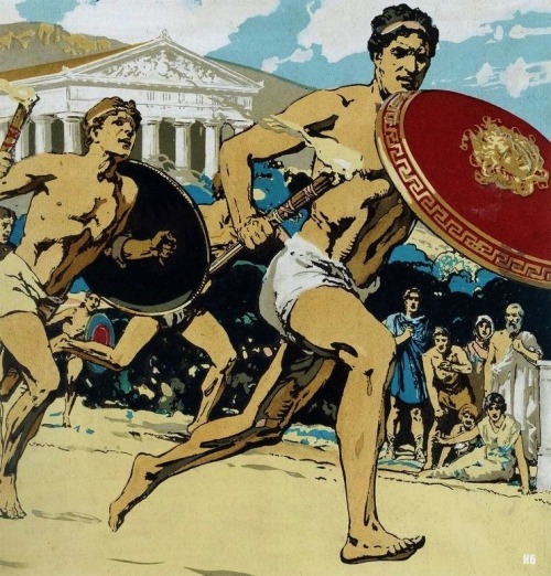  Relay Race at the Ancient Olympic Games. 1922. Ann Ronan Picture Library. illustration. 