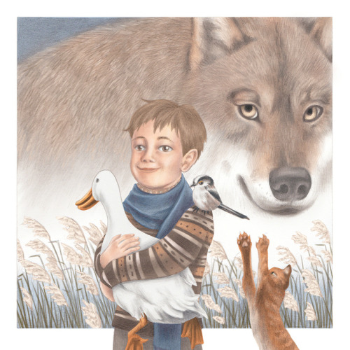 This time I did an illustration about the symphonic fairy tale “Peter and the Wolf” by S