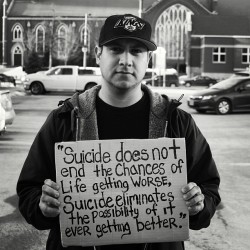 mikeofnbr:  Having thoughts of suicide is nothing to be ashamed of or is something to be taken lightly. Life is hard. Life sucks at times. The way you feel is valid. But If you are feeling this way, get help. You are not weak for seeking help. Your life