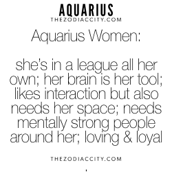 zodiaccity:  Zodiac Aquarius Women. For more interesting facts on the zodiac signs, click here.  