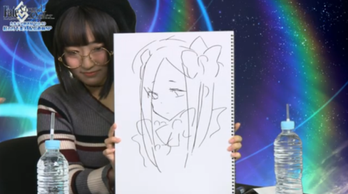 loserwhowatchesanime:Aoi Yuuki’s drawings from the recent FGO story chapter livestream